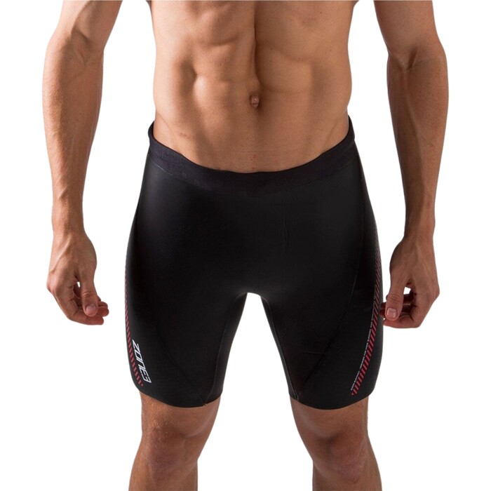 2024 Zone3 Premium Aerodome Elite 5/3mm Neoprene Buoyancy Swim Shorts NA18MBSP101 - Black / Red